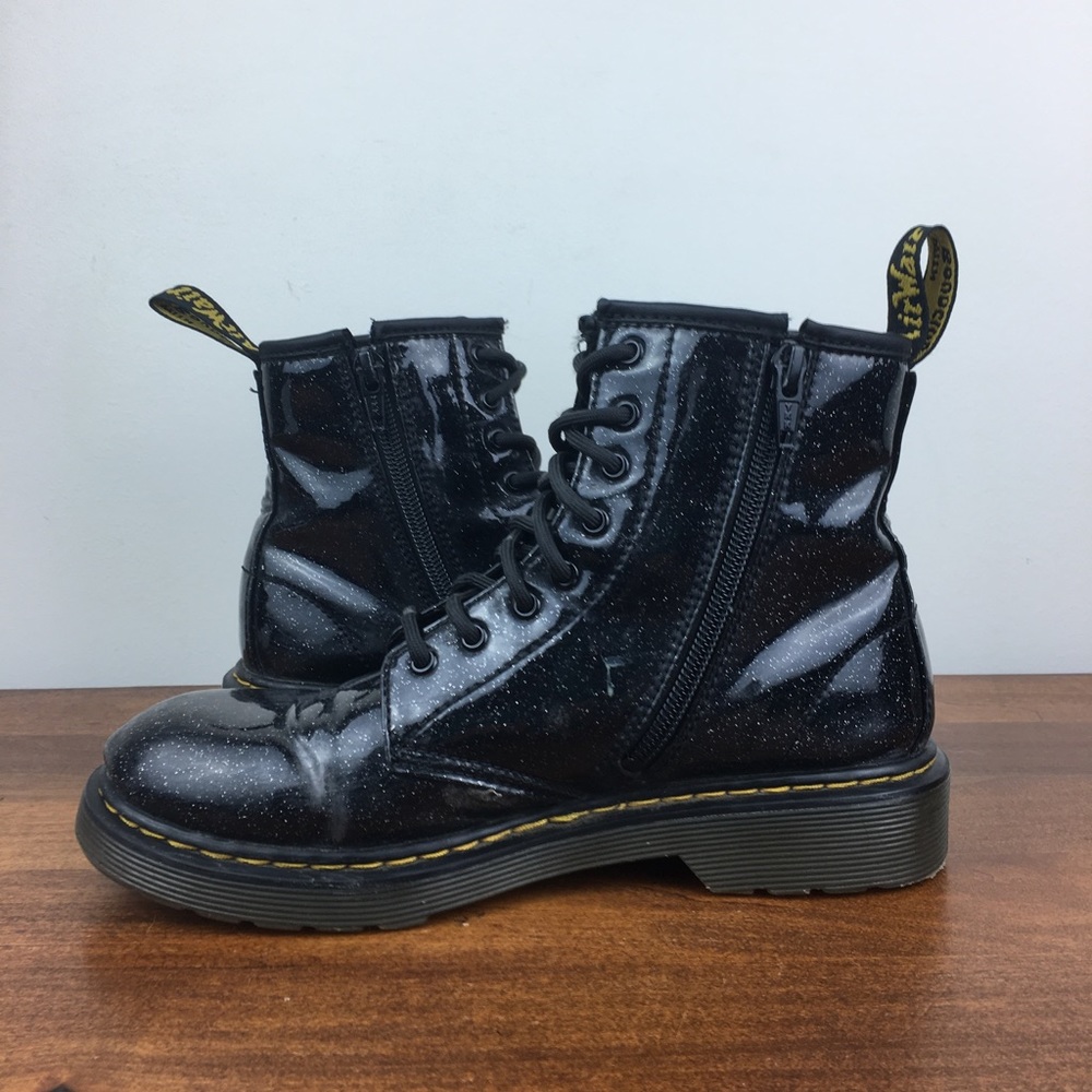 Dr Doc Martens 1460 Glitter J Patent Black Glitter Boots Women’s 5 US Men 4. - Picture 6 of 12